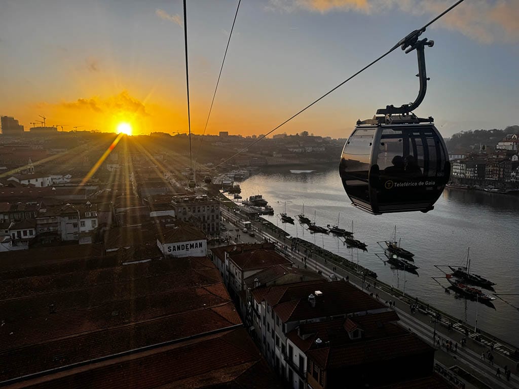 Gaia cable car ride sunset