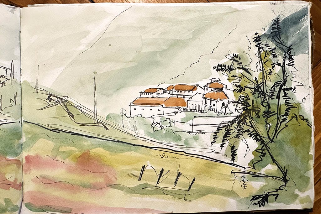 Douro Valley art sketch