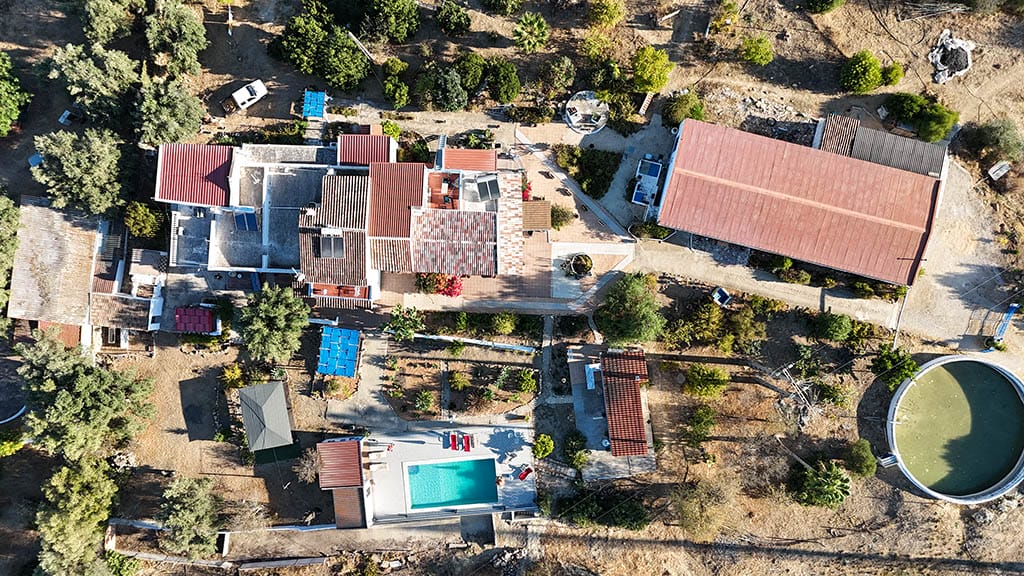 Bela Vista Coliving & Retreat complex from above
