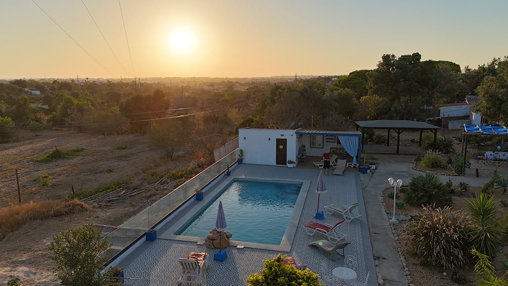 Bela Vista swimming pool at sunset