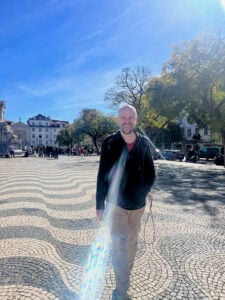 Alex in Rossio Square Lisbon