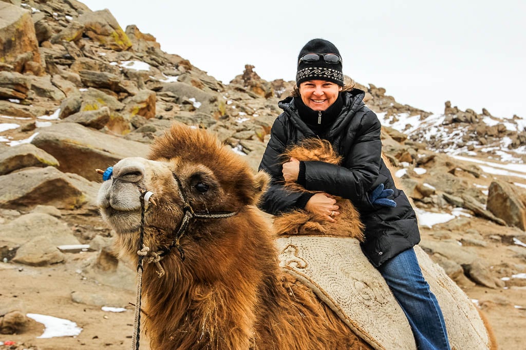 Kristin Smith Bactrian camel Mongolia Kristin meeting Bactrian camels in Mongolia