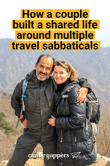 Kristin Smith and Xavier Couple Travel Sabbaticals Kristin Smith and her partner Xavier have built their relationship around a shared experience of travel sabbaticals as a couple. This is their story. #travelsabbatical #coupletravel #couplesabbatical