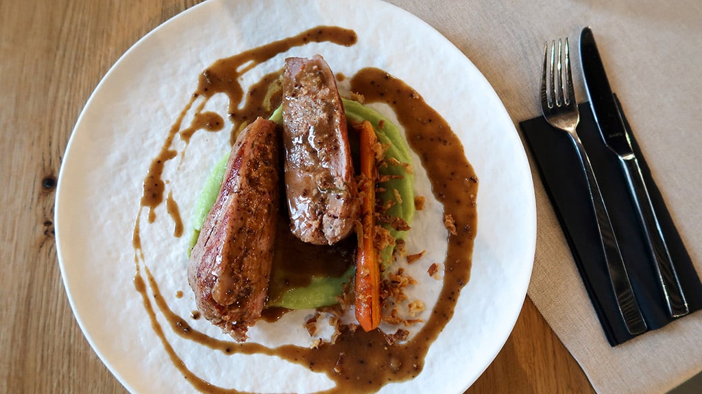 ATM°S Restaurant pork fillet with chorizo stuffing