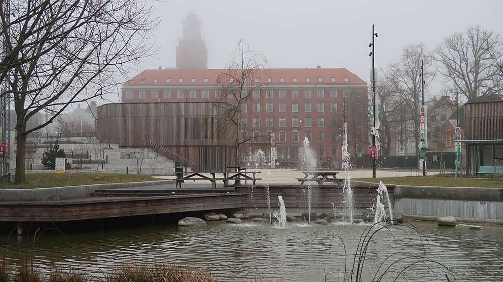 Frederiksberg neighbourhood cold misty morning