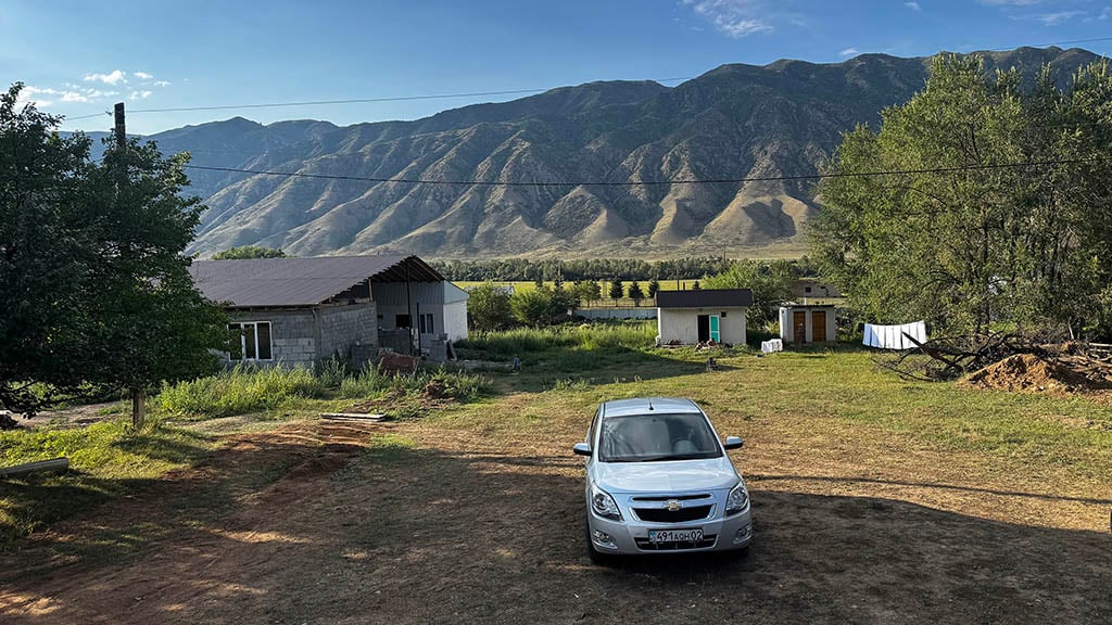 Hire car from Almaty parked in Saty